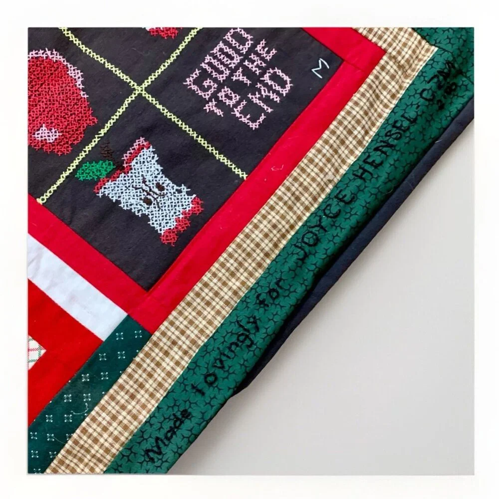 VTG Handmade School Days Quilt ‘90 Cincinnati Ohio For Joyce Hensel Complete